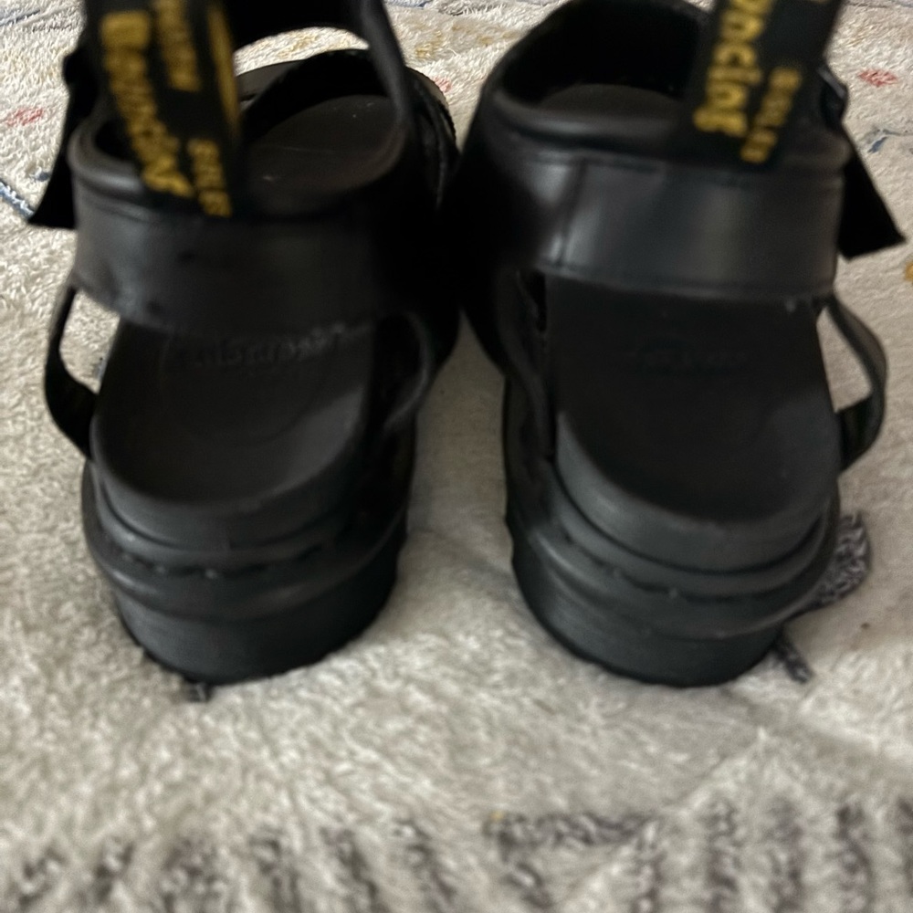 DOC MARTENS DUO Black and White Strappy Platform Sandals - Picture 5 of 7